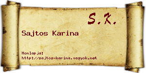 Sajtos Karina névjegykártya